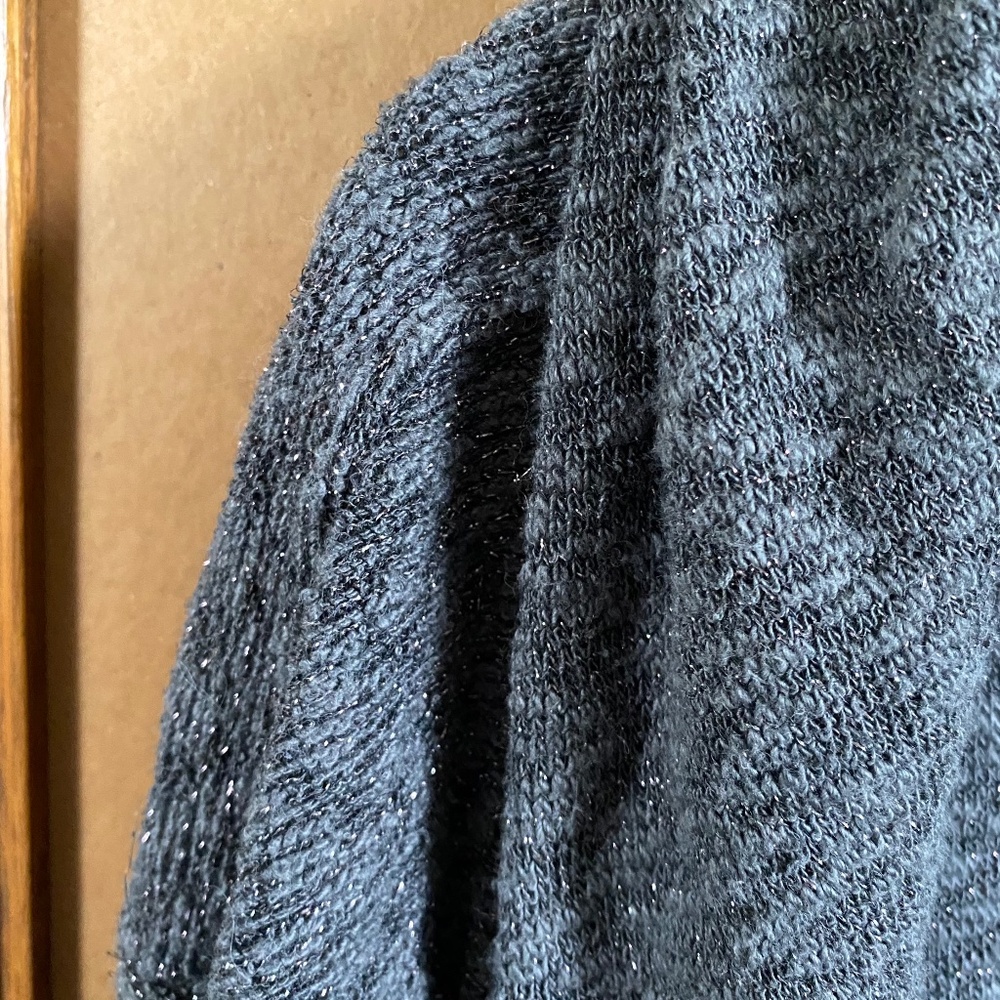 Anthropologie Saturday Sunday Metallic Glitter Hooded Cardigan Size M/L - Picture 2 of 6